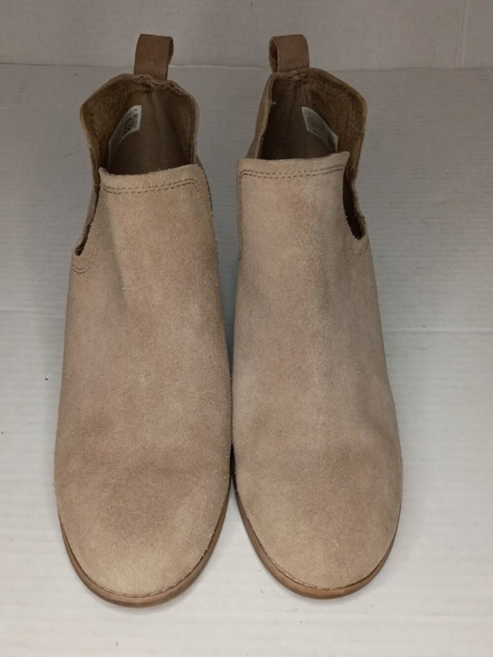 TOMS Kallie Taupe Suede Wedge Ankle Booties Women’s Size 7.5